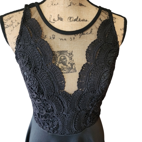 NWT Grace Karin Elegant Black Lace Top Mini Dress - Medium - Picture 5 of 11